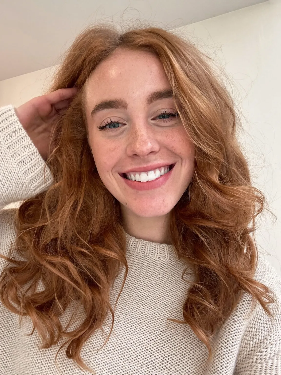 Long Voluminous Auburn Layers with Copper Undertones